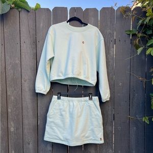 Teddy Fresh - Women’s Classic Fleece Cut Off Set - Aqua - Large